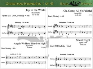 Christmas Hymns, pic of sheet music 1 of 4, B-flat