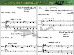 Christmas Hymns, pic of sheet music 3 of 4, B-flat