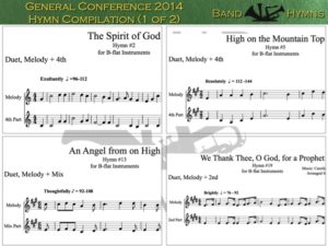 General Conference 2014 Hymns, pic of sheet music 1 of 2, B-flat
