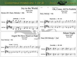 E-flat Christmas Hymns, pic of sheet music 1 of 4, E-flat