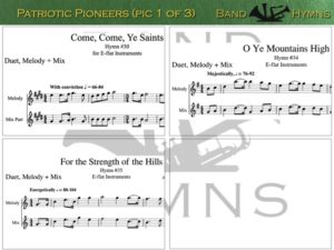 Patriotic Pioneers, pic of sheet music 1 of 3, E-flat