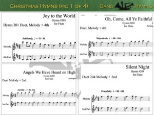 Christmas Hymns, pic of music, 1 of 4, Flute