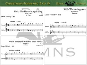 Christmas Hymns, pic of music, 3 of 4, Flute