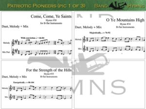 Patriotic Pioneers, pic of sheet music 1 of 3, B-flat