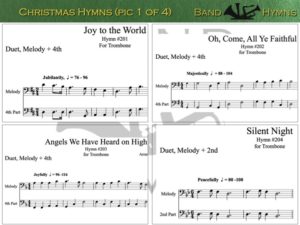 Christmas Hymns, pics of music in compilation, 1 of 4, trombone