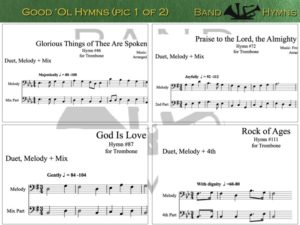 Good Ol' Hymns, pics of music in compilation, 1 of 2, trombone