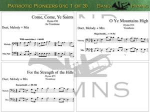 Patriotic Pioneers, pics of music in compilation, 1 of 3, trombone