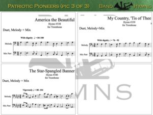 Patriotic Pioneers, pics of music in compilation, 3 of 3, trombone