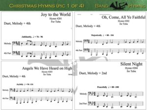 Christmas Hymns, pics of music in compilation, 1 of 4, tuba