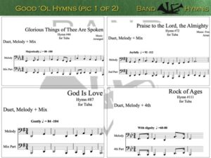 Good Ol' Hymns, pics of music in compilation, 1 of 2, tuba