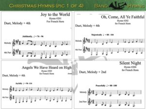 Christmas Hymns, pic of music, 1 of 4, French Horn