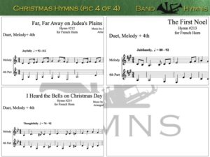 Christmas Hymns, pic of music, 4 of 4, French Horn