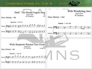 Christmas Hymns, pics of music in compilation, 3 of 4, trombone