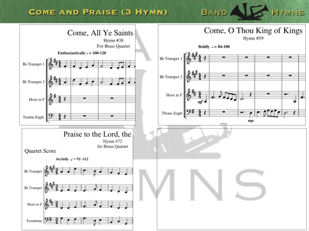 Come and Praise (3 Hymn), Brass Quartet
